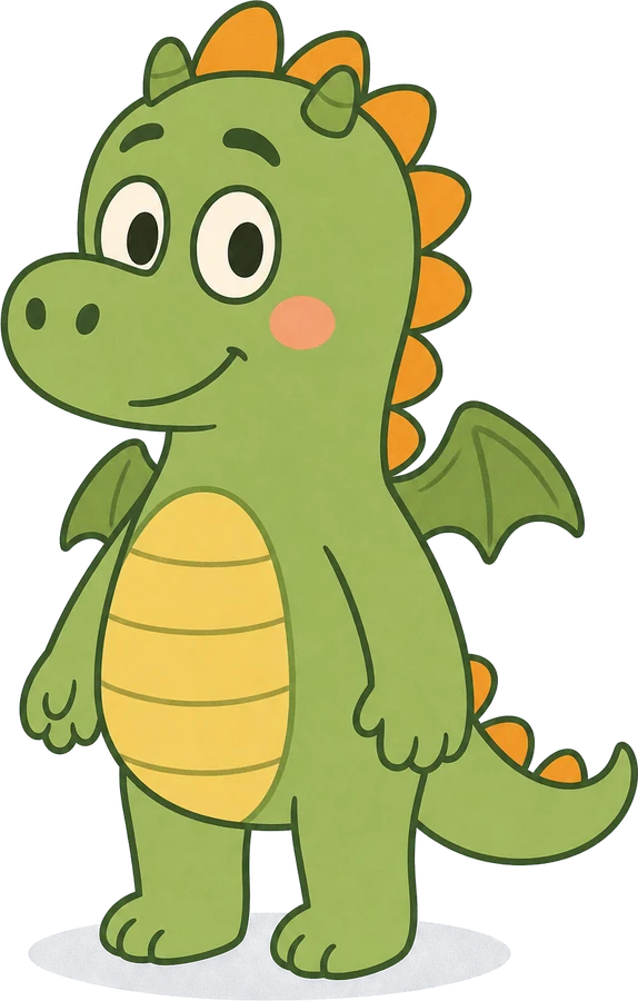 Grumble the dragon, visiting from Sprinklehorn & Friends